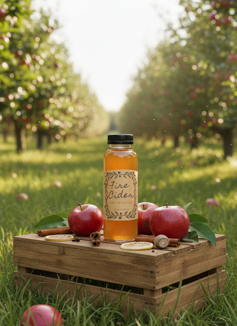 Fire Cider - CRISP APPLE CIDER FALL FLAVOR – Traditional Herbal Tonic | Latina-Owned | Ethically Made 8 oz
